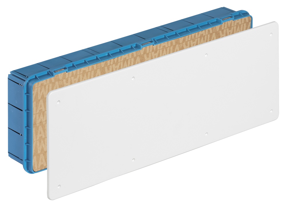 Scatola derivazione incasso 479x154x70 mm coperchio bianco viti fissaggio isolamento 650°C