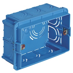 Scatola da incasso rettangolare unificata 3 moduli azzurro