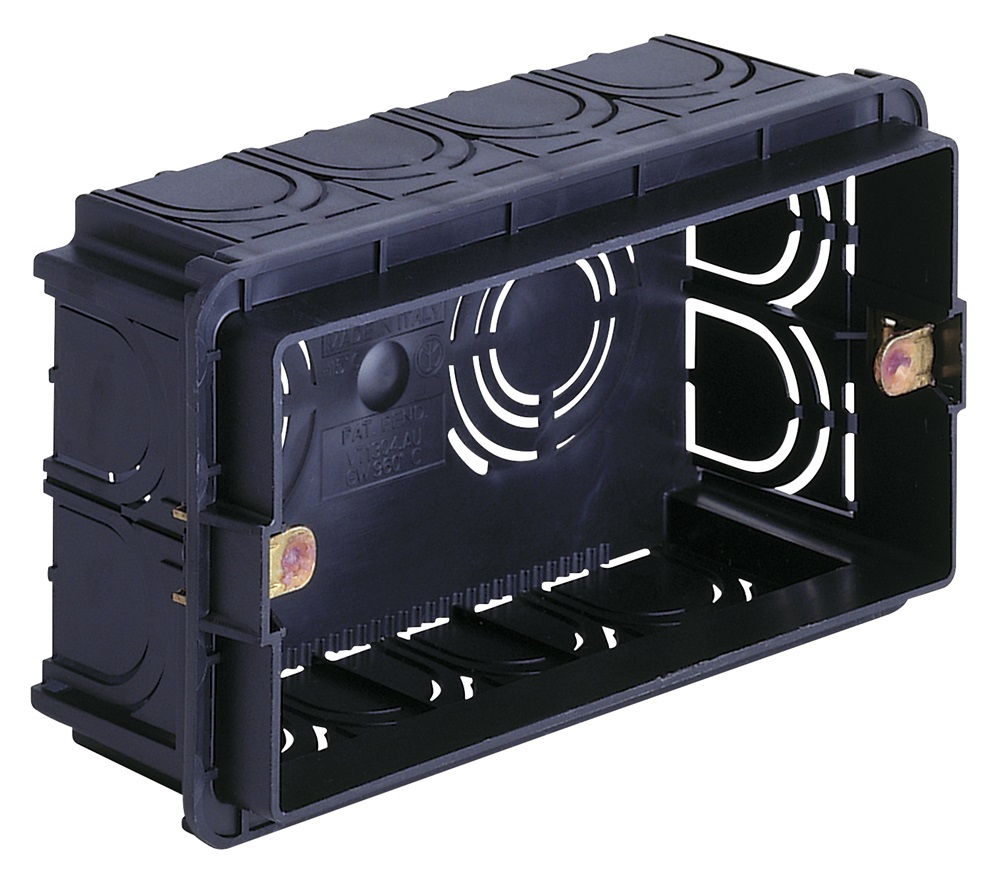 Scatola incasso rettang.autoest. 4M nero