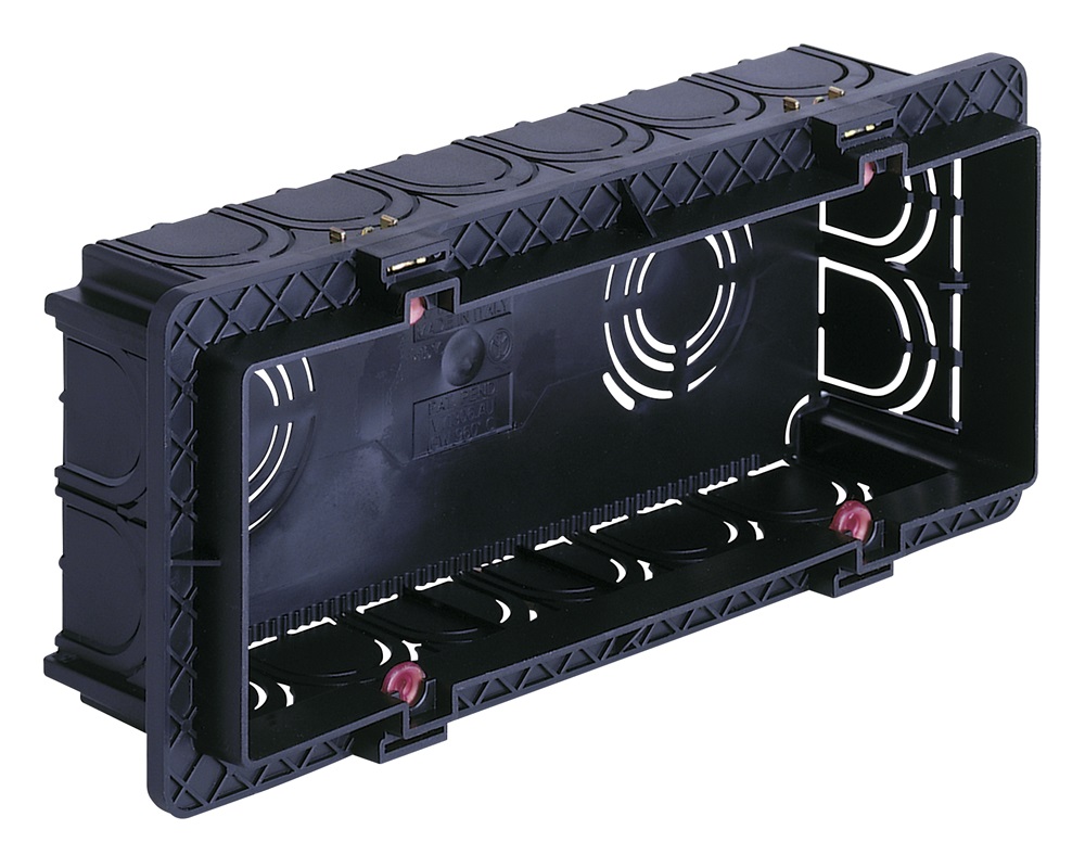 Scatola incasso rettang.autoest. 6M nero