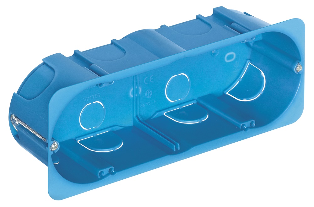 Scatola incasso 6-7 moduli per pareti leggere azzurra GW 850 °C