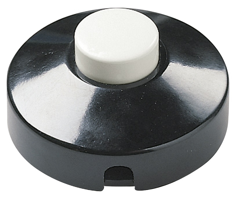 Interruttore pedale 1P 2[32]A 250V corpo nero tasto bianco uso elettrico domestico e industriale