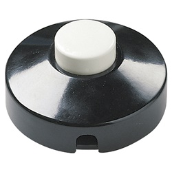 Interruttore pedale 1P 2[32]A 250V corpo nero tasto bianco uso elettrico domestico e industriale