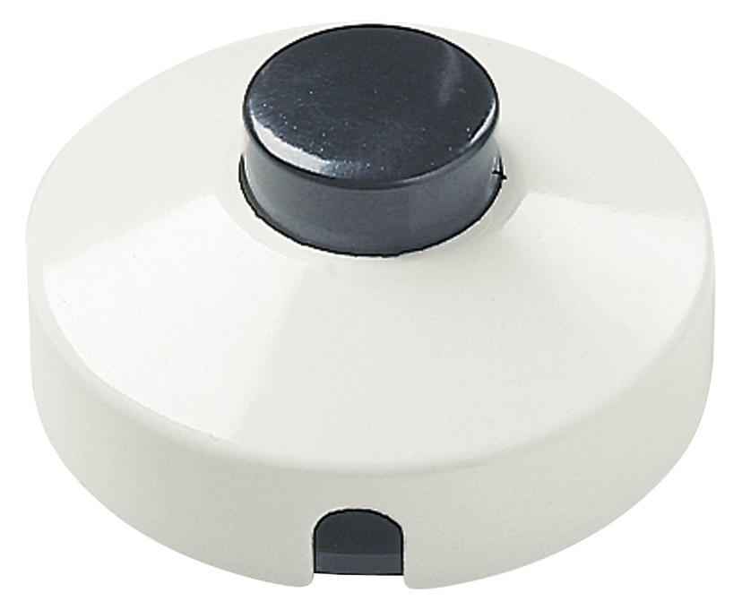 Interruttore pedale 1P 32A 250V passante corpo nero tasto nero uso domestico e industriale