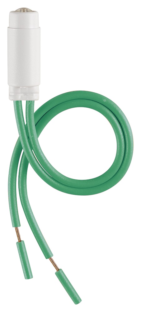 Unità segnalazione LED verde 250V 0,35W per lampade incandescenza e alogene
