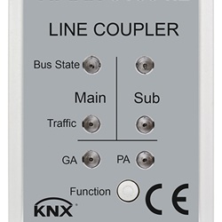 Accoppiatore linea KNX standard guida DIN 2 moduli 17,5 mm installazione