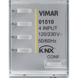 Ingresso binario 4 canali 120-230V digitale programmabile KNX guida DIN