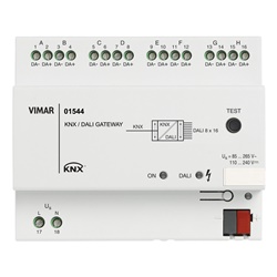 Gateway DALI 8 canali 16 lampade per canale controllo illuminazione KNX guida DIN