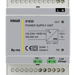 Alimentatore 12V DC 120-230V su guida DIN 4 moduli 17,5 mm uso industriale