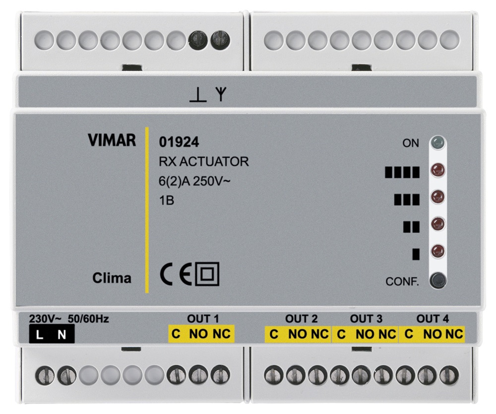Attuatore/ricevitore RF 4 canali 