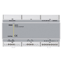 Accoppiatore telefonico 24 Vdc montaggio su guida DIN 9 moduli 17,5 mm