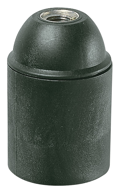 Portalampade E27 raccordo M10x1 con camicia liscia nero 