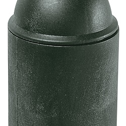 Portalampade E27 raccordo M10x1 con camicia liscia nero 