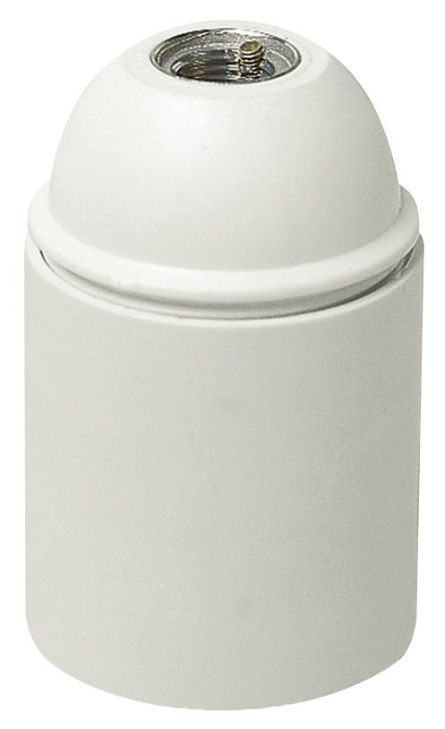Portalampade E27 raccordo M10x1 con camicia liscia bianco 
