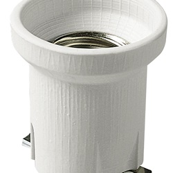Portalmpd E40 porcellana f/dritto bianco 