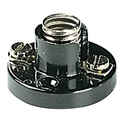 Portalampada E10 base bakelite nero 