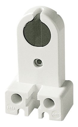 Portalampada rigido bianco per lampade fluorescenti tubolari G13, 2A 250V, fissaggio a vite, uso domestico e industriale