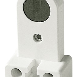 Portalampada rigido bianco per lampade fluorescenti tubolari G13, 2A 250V, fissaggio a vite, uso domestico e industriale