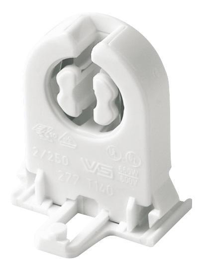 Portalampade per lampade fluorescenti tubolari G13 con fissaggio a scatto  