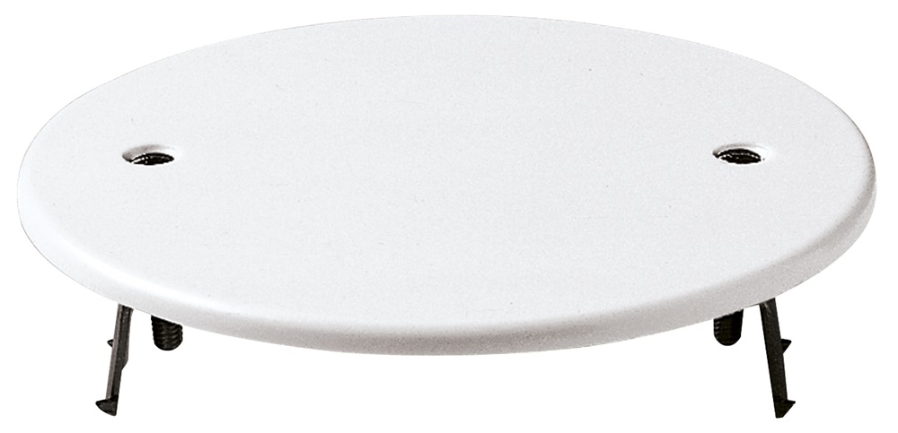 Coperchio rotondo 94mm con griffe bianco per scatole elettriche ø75-85mm