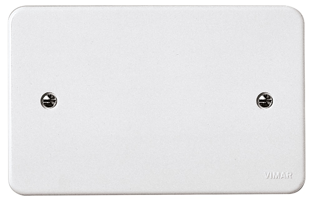 Coperchio rettangolare con viti per scatola da incasso 3 moduli bianco