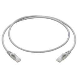 Cordone RJ45 Cat5e U/UTP 1m cavo 4 coppie 24 AWG guaina PVC grigio rete dati