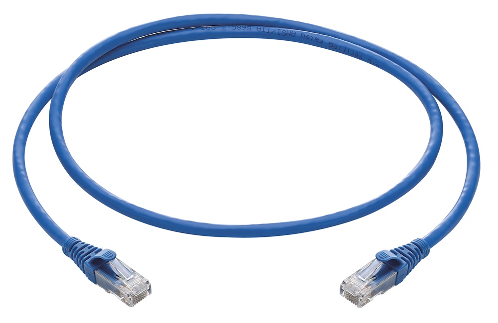 Cordone RJ45 Cat6 U/UTP 1m cavo 4 coppie 24 AWG PVC blu rete dati