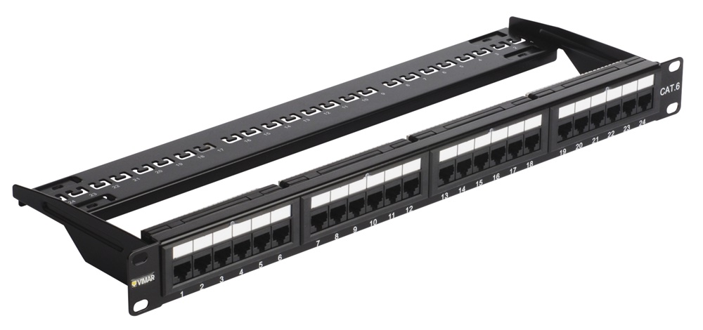 Pannello permutazione 24 porte RJ45 Cat6 UTP non schermato 1U rack standard 19 cablaggio universale T568A/B