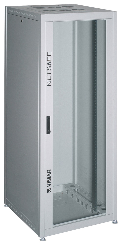 Armadio rack 42U 800x800x2018mm montanti anteriori singoli piedini regolabili RAL 7035 per installazione pannelli 19