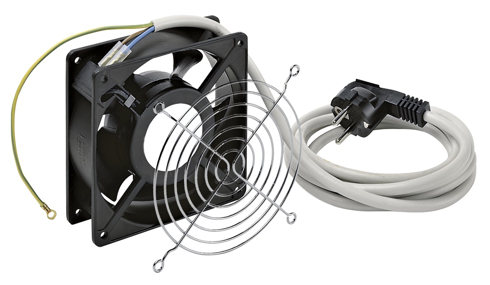 Ventilatore 230V 50-60Hz per quadri da parete e armadi con griglia protezione e cavo alimentazione