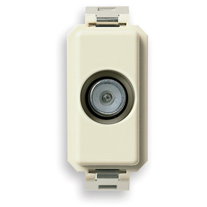 Presa coassiale TV-RD-SAT passante 10 dB maschio 5-2400 MHz per impianti TV e satellitari