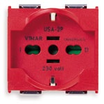 Presa 2P+T 16A universale rosso