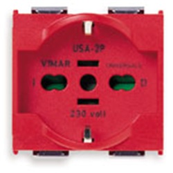 Presa 2P+T 16A universale rosso
