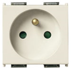 Presa SICURY 2P+T 16A 250V standard francese 2 moduli speciali