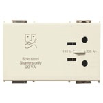 Presa per rasoio 230V con trasformatore isolamento 20 VA, uscita 120V e 230V, 3 moduli speciale, uso domestico e commerciale