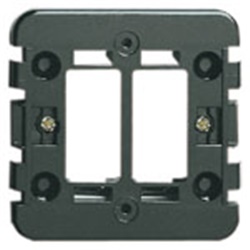 Supporto 2 moduli con griffe per scatole incasso rotonde ø60 mm nero