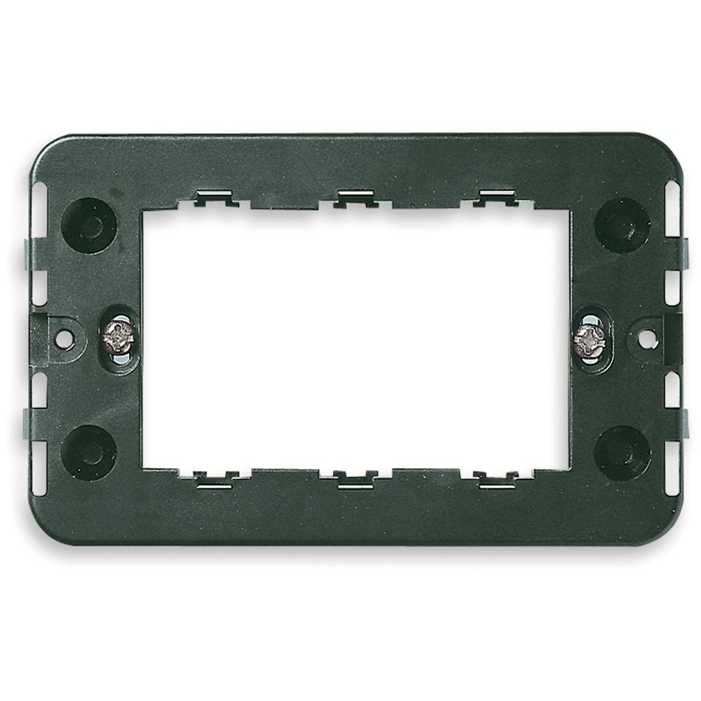 Supporto 3 moduli speciali con viti nero 