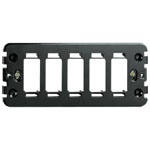 Supporto 5 moduli standard con viti per scatole incasso rettangolari nero