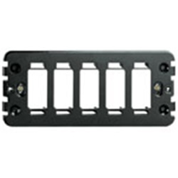 Supporto 5 moduli standard con viti per scatole incasso rettangolari nero