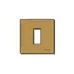 Placca 1 modulo alluminio anodizzato bronzo scatto per scatole incasso rotonde ø60 mm