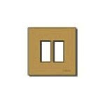 Placca 2 moduli alluminio bronzo scatto per scatole incasso rotonde ø 60 mm