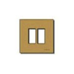 Placca 2 moduli alluminio bronzo scatto per scatole incasso rotonde ø 60 mm