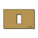 Placca 1 modulo alluminio anodizzato bronzo scatto per scatole incasso rettangolari