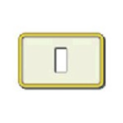 Placca 1M resina scatto avorio-oro 