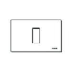 Placca 1 modulo resina bianco scatto per scatole incasso rettangolari standard