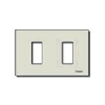 Placca 2 moduli alluminio anodizzato oro scatto per scatole incasso rettangolari