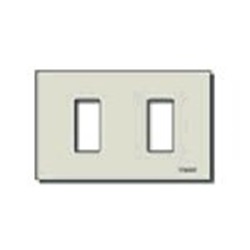 Placca 2 moduli standard in alluminio a scatto oro   