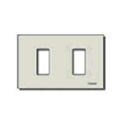 Placca 2 moduli alluminio anodizzato oro scatto per scatole incasso rettangolari