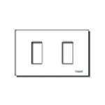 Placca 2 moduli resina bianco scatto per scatole incasso rettangolari unificate