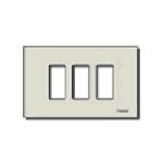 Placca alluminio anodizzato 3 moduli oro per scatole incasso rettangolari